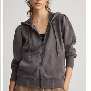 Daily Practice by Anthropologie Abstract Zip Up Hoodie Sweatshirt Gray XS/S